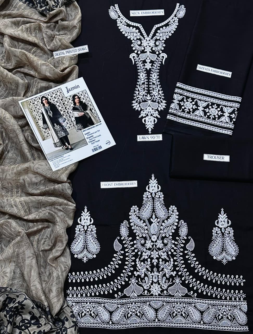 PURE LAWN 3PC EMBROIDERED