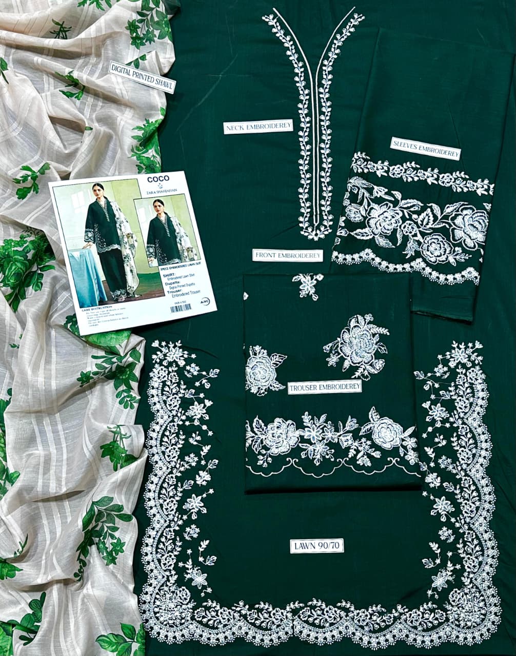 LAWN 3PC EMBROIDERED